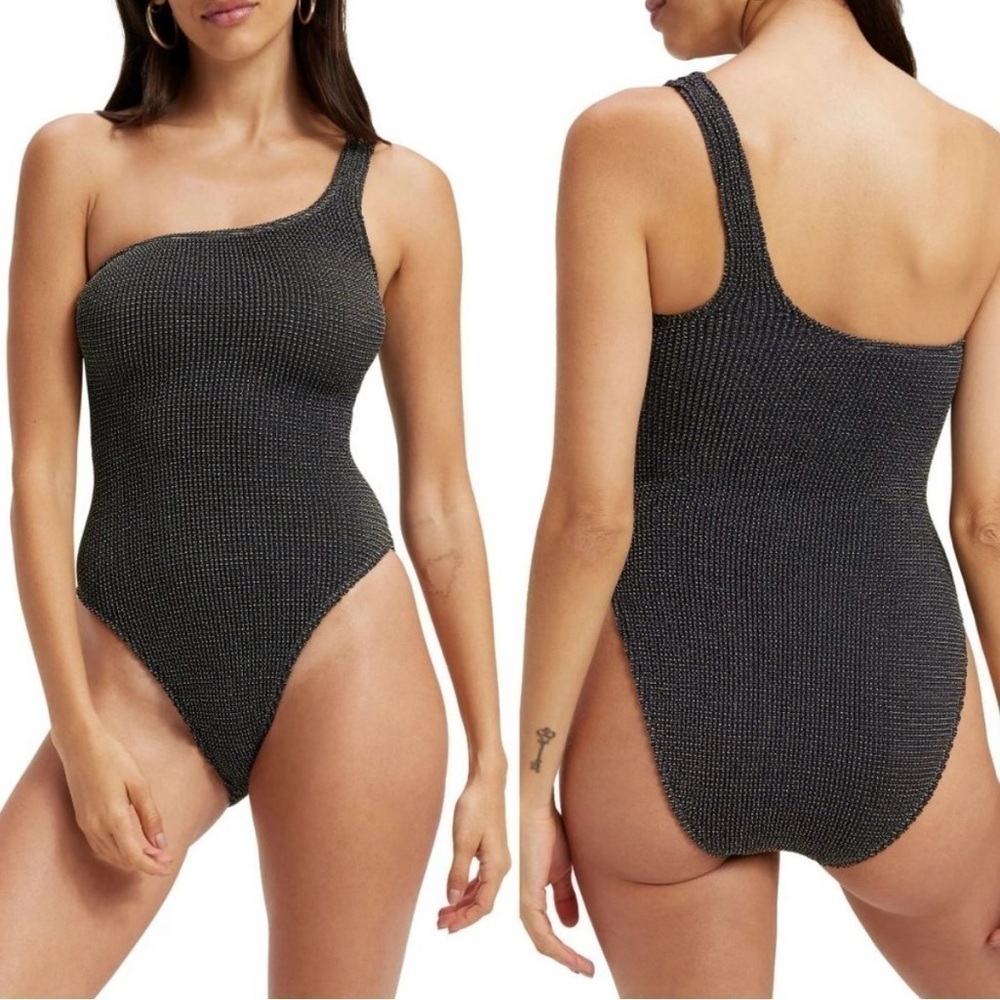 GOOD AMERICAN NWT Always Fits One Shoulder Swimsuit, Size 3/4 (v)
